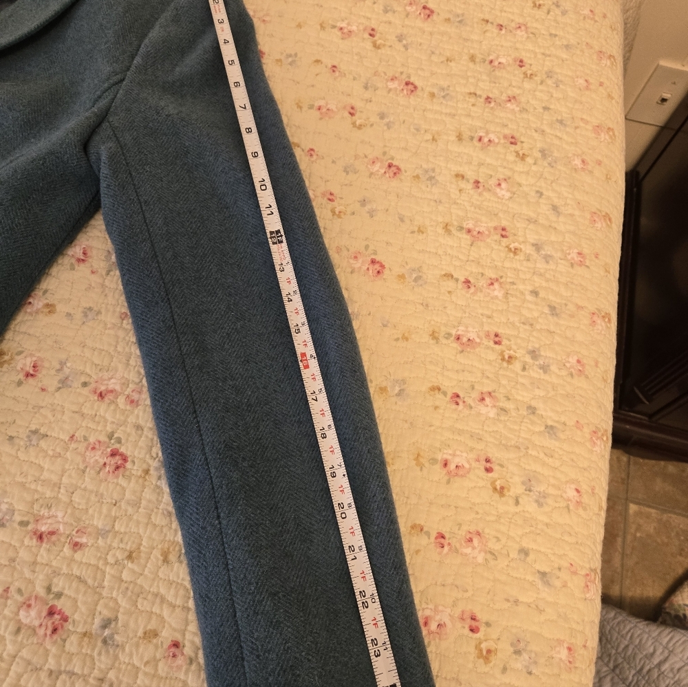 Talbots Teal Shetland Wool Blazor  Size 8 - Picture 8 of 10
